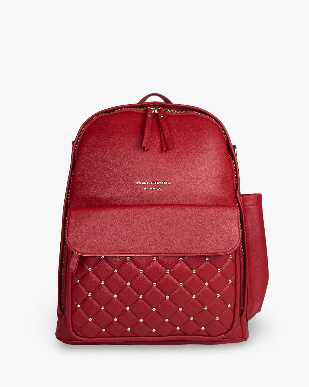 Crimson Daphne Diaper Bag: Red Leather Diaper Bag Backpack