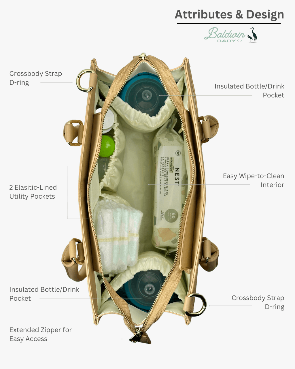 The Montrose Diaper Bag Tote - Dune