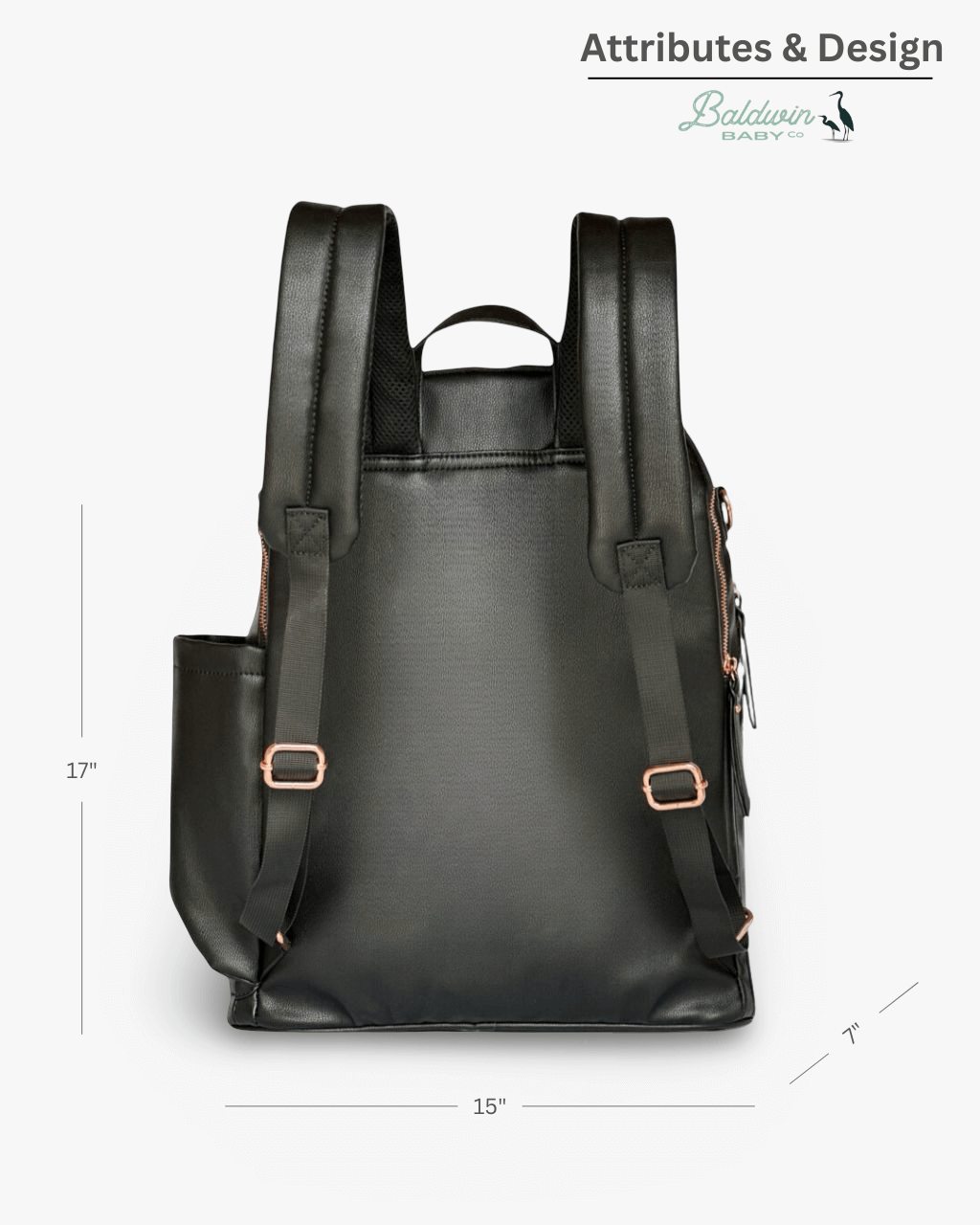 The Daphne Diaper Bag - Onyx
