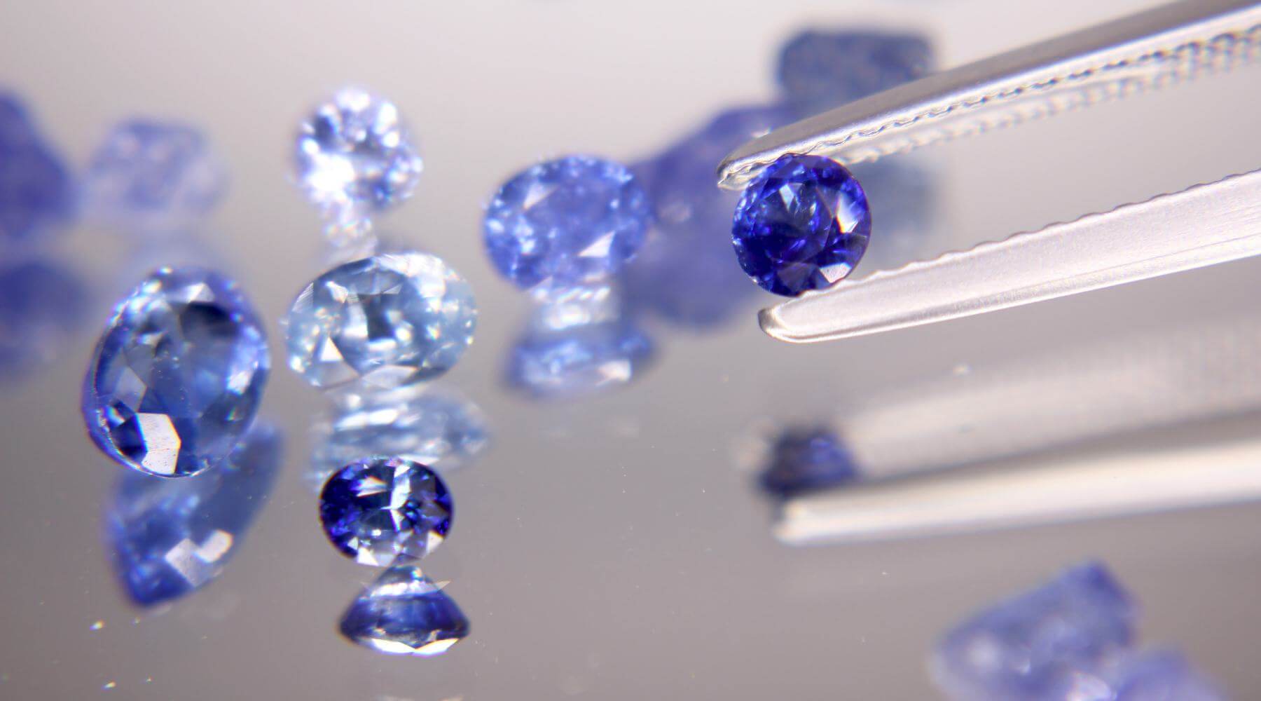 Close up of sapphire gemstones