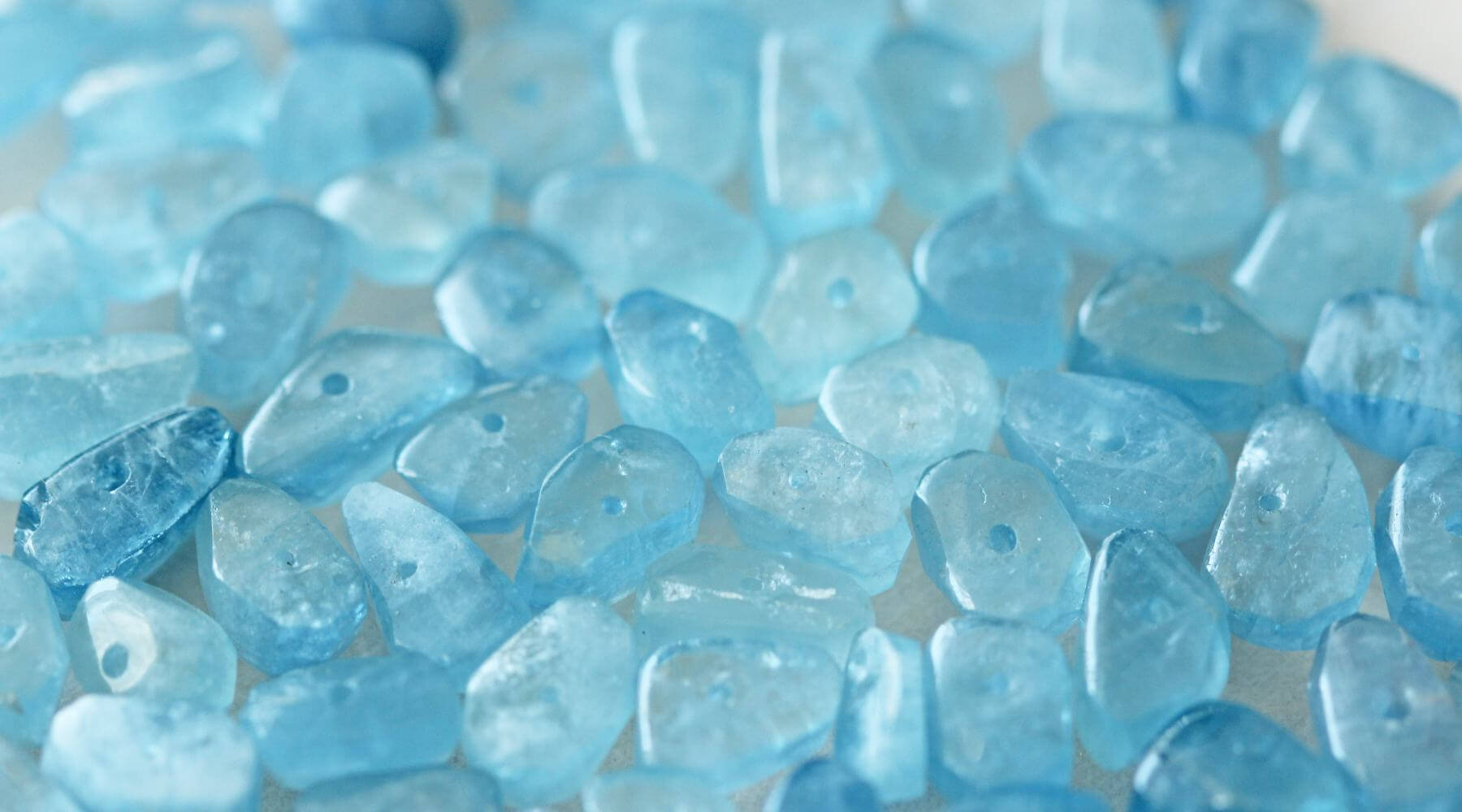 close up of aquamarine gemstones