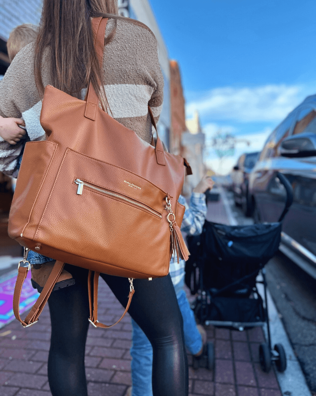 The Lillian Diaper Bag - Cognac
