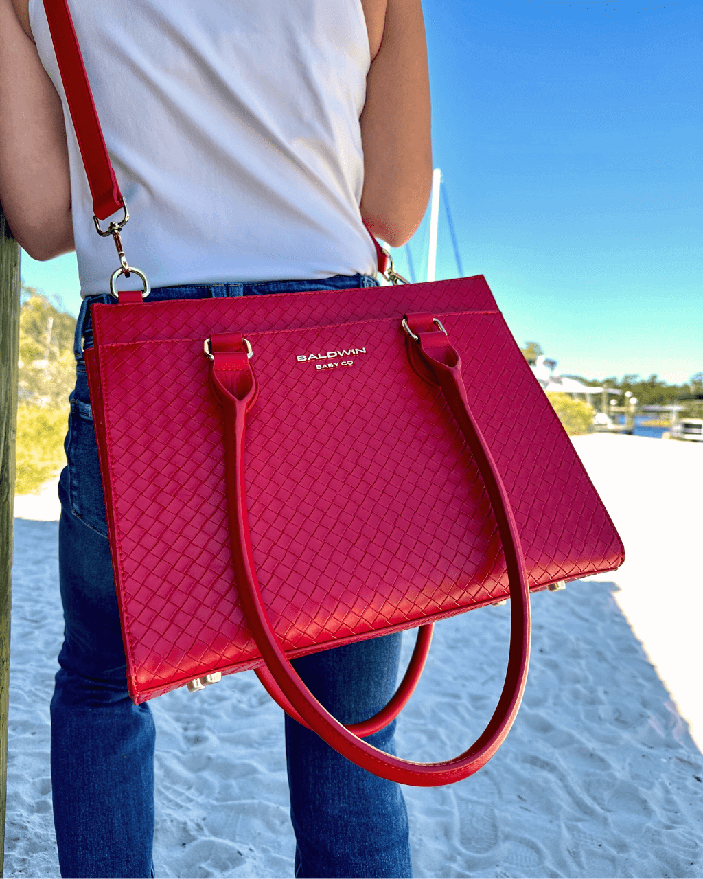 The Montrose Diaper Bag Tote - Cardinal