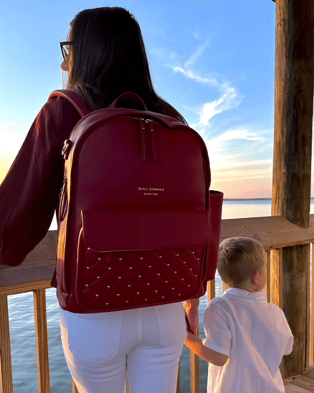 The Daphne Diaper Bag - Crimson