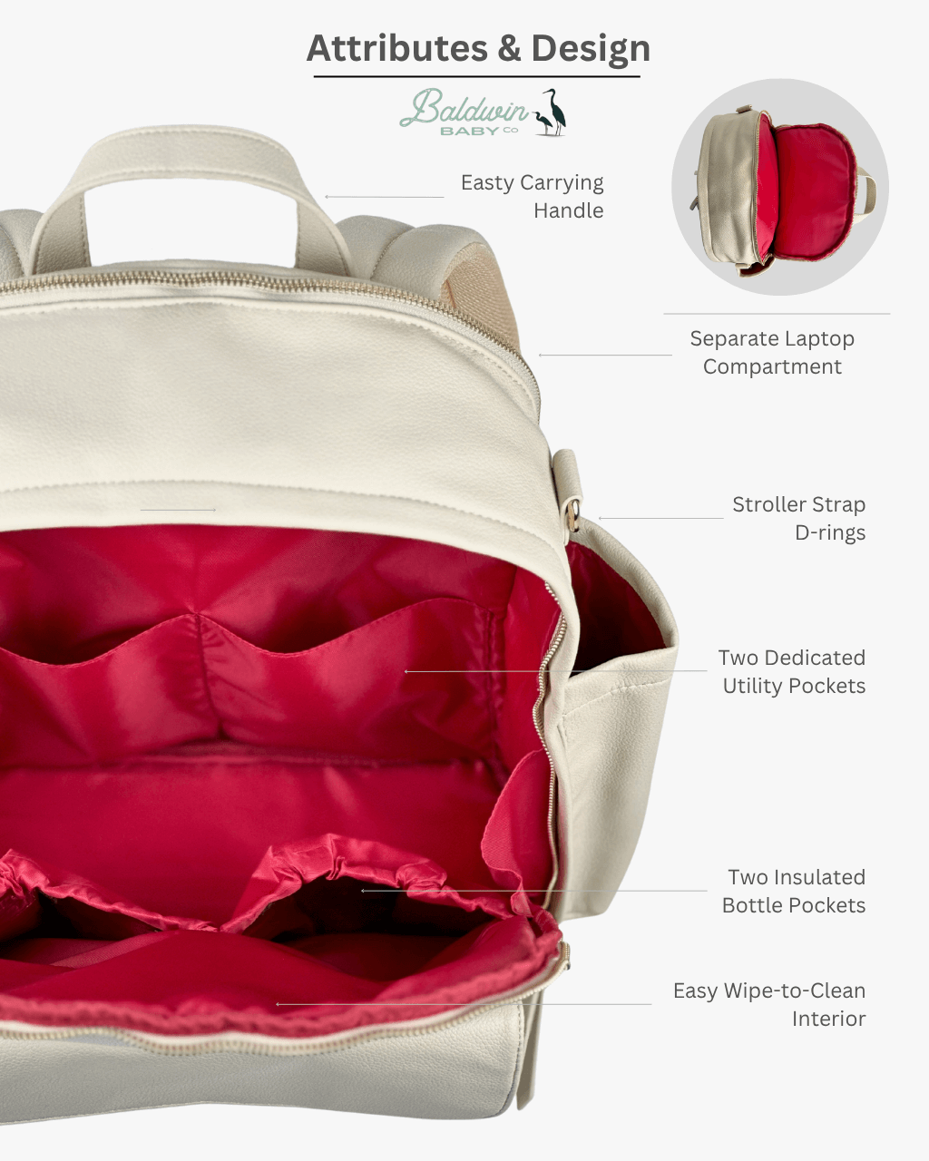 The Daphne Diaper Bag - Sandstone