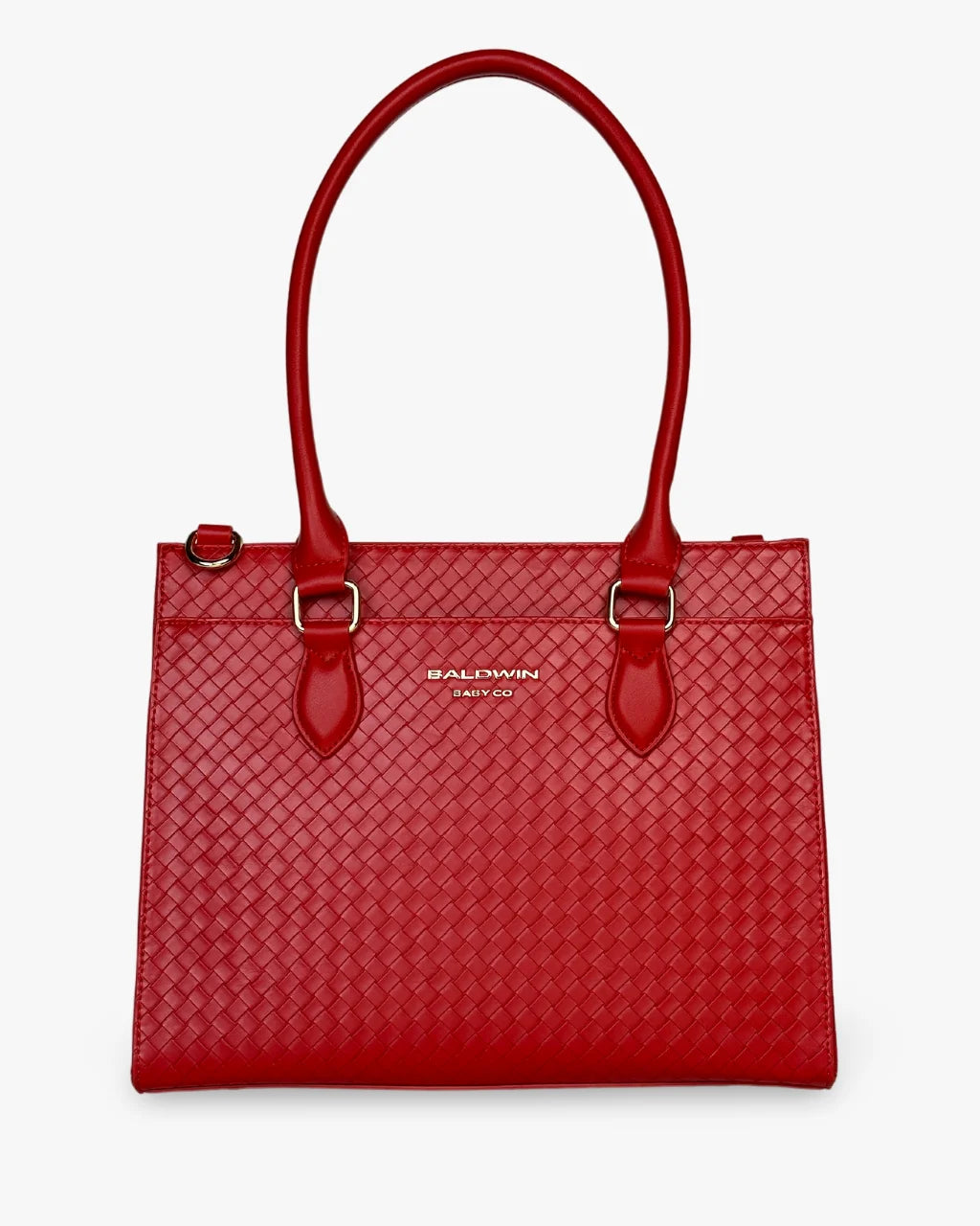 Showcasing the bold and stylish red design of the Cardinal red Montrose tote, perfect for chic and functional use.