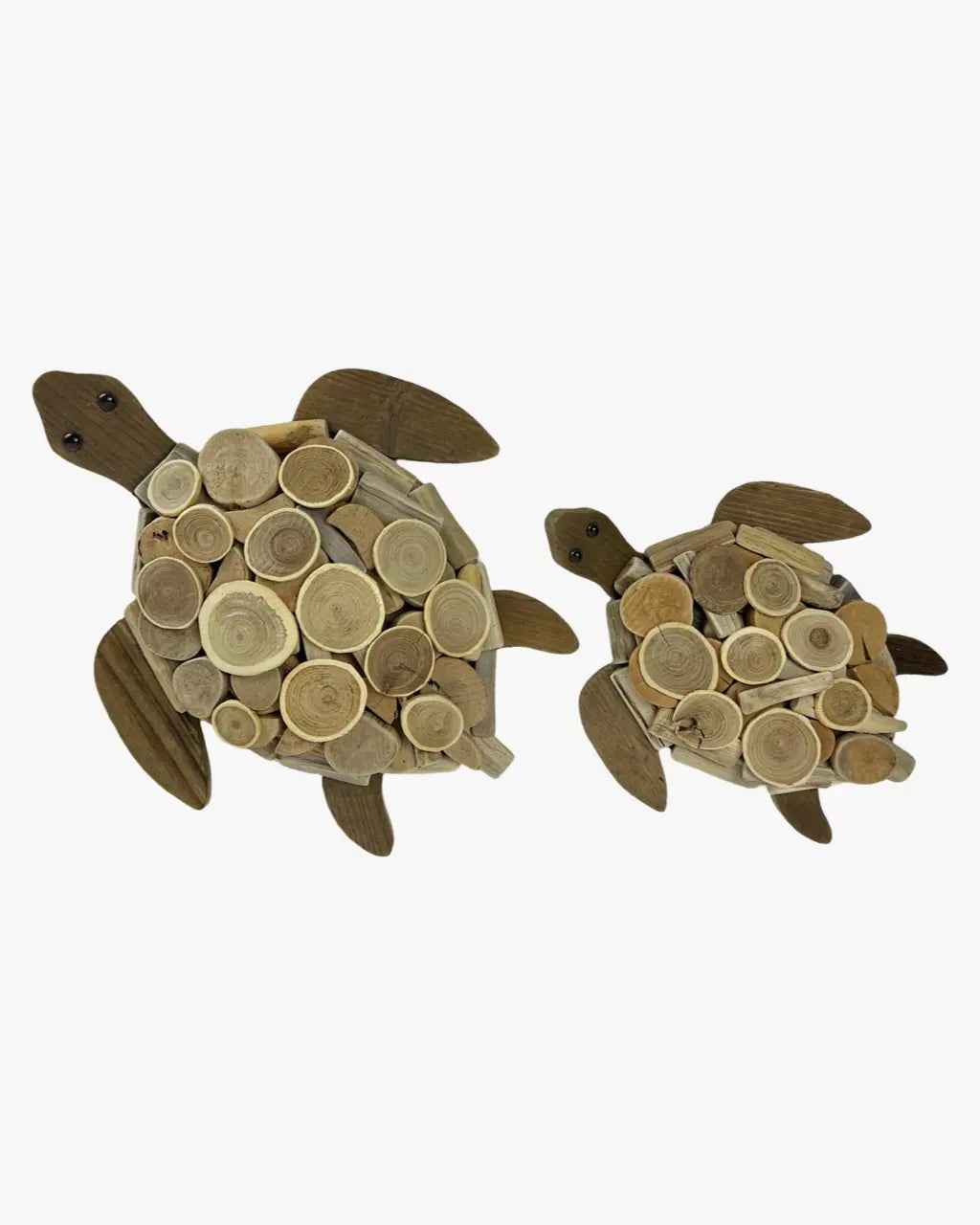 Set of two wooden sea turtle wall decor